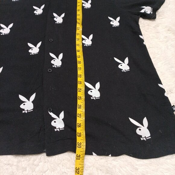 Playboy Man's Black and White Logo Button up Shirt Size XL - Picture 5 of 9